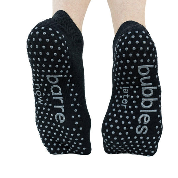 Pure Barre Sticky Socks 250 Club, NEW, Black, gripper dots on bottom